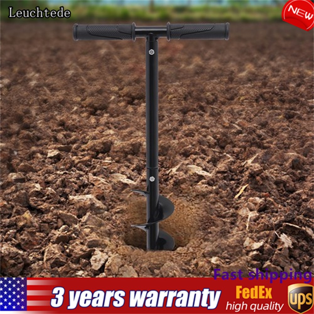 Hand Post Hole Digger T-shaped Earth Garden Auger Drill with Non-Slip Handle