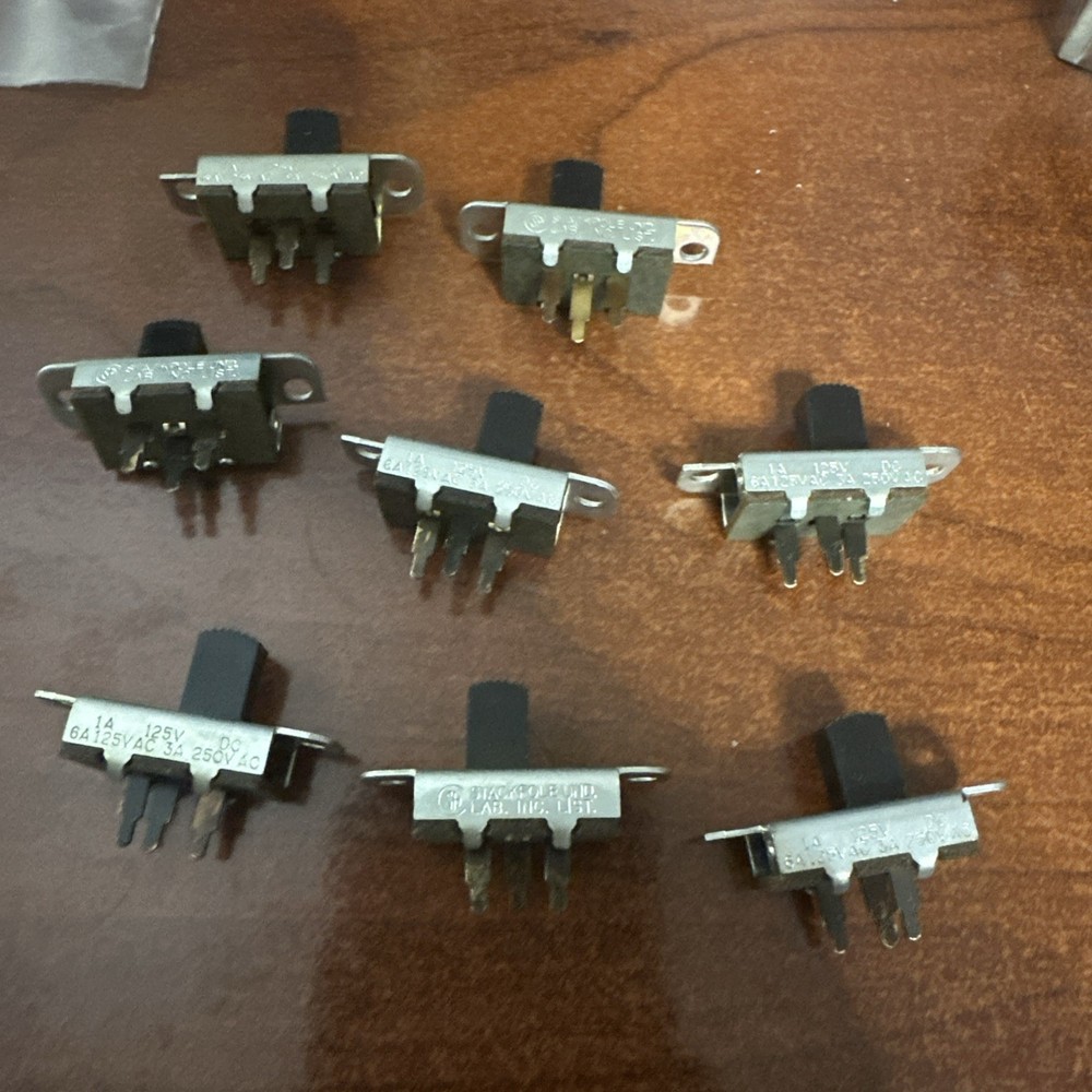 8 PCs- Stackpole SPDT Momentary Slide Switch 6A/125V