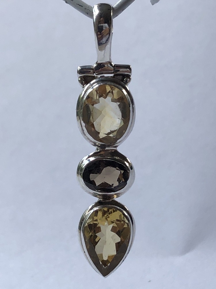 Handcrafted Mixed Gemstones Pendant 1.875”