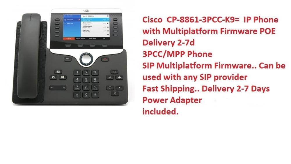 Cisco  CP-8861-3PCC-K9=  IP Phone w/ Multiplatform Firmware POE