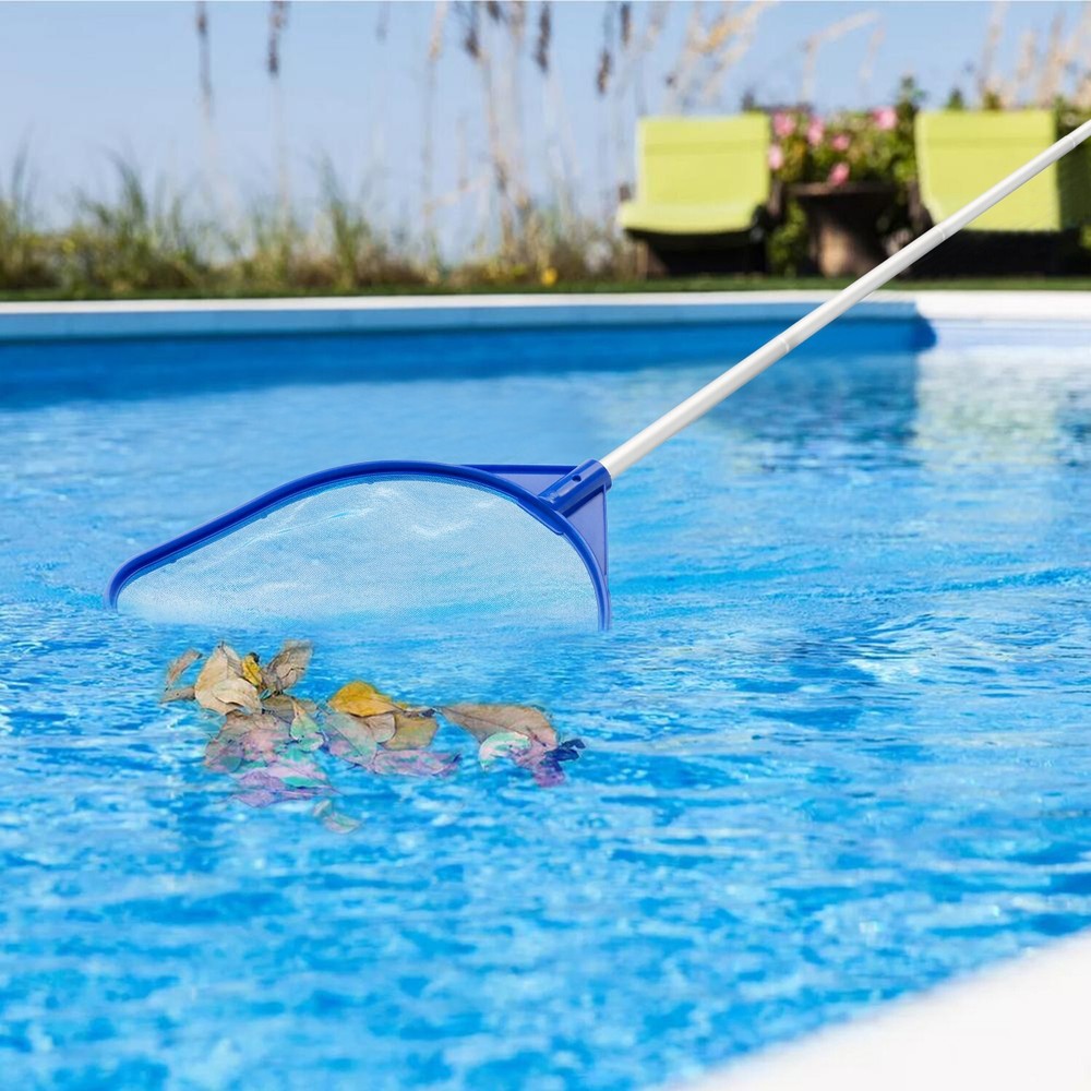 Five-Section Pool Leaf Skimmer Rake - Pop Buckle Mesh for Pool Spa Pond Cleaning