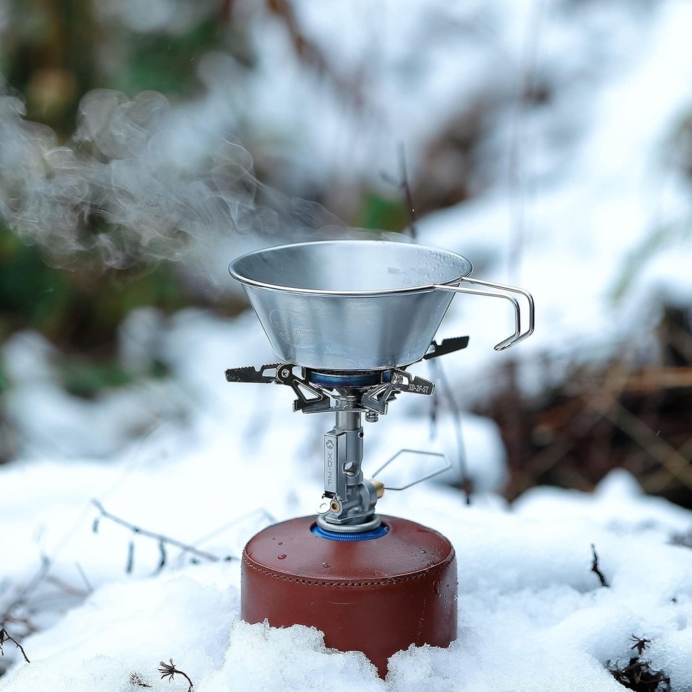 Canister Top Stove Portable Compact Foldable W/Micro Regulator