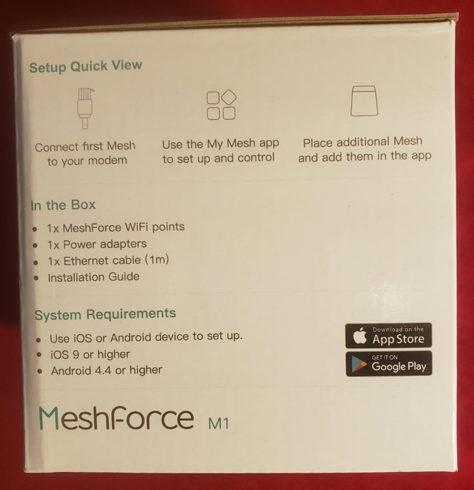 Meshforce M1 Whole Home Mesh WiFi System (1 Pack) Dual Band Wireless Mesh Router