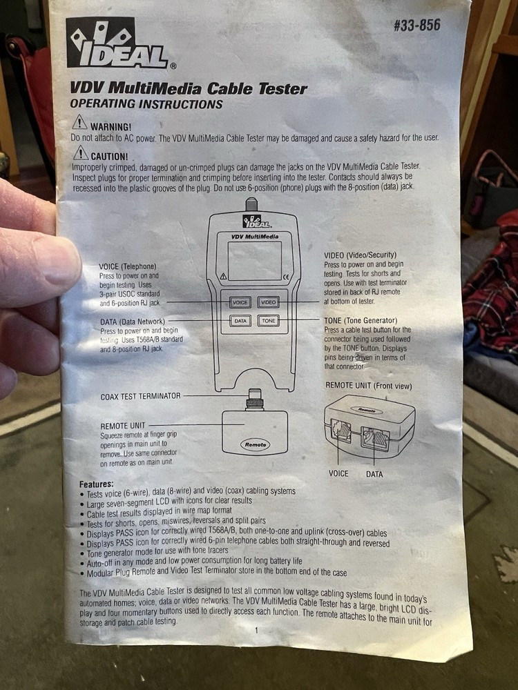 Home Network & Coax Tool Kit – Cable Tester, Compression Tool, F Connectors