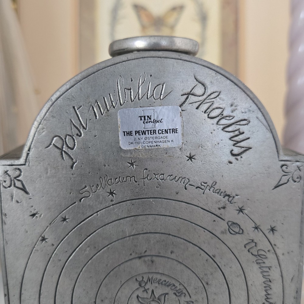 Vintage Heliocentric Copernicus Solar System Pewter Mantle Clock