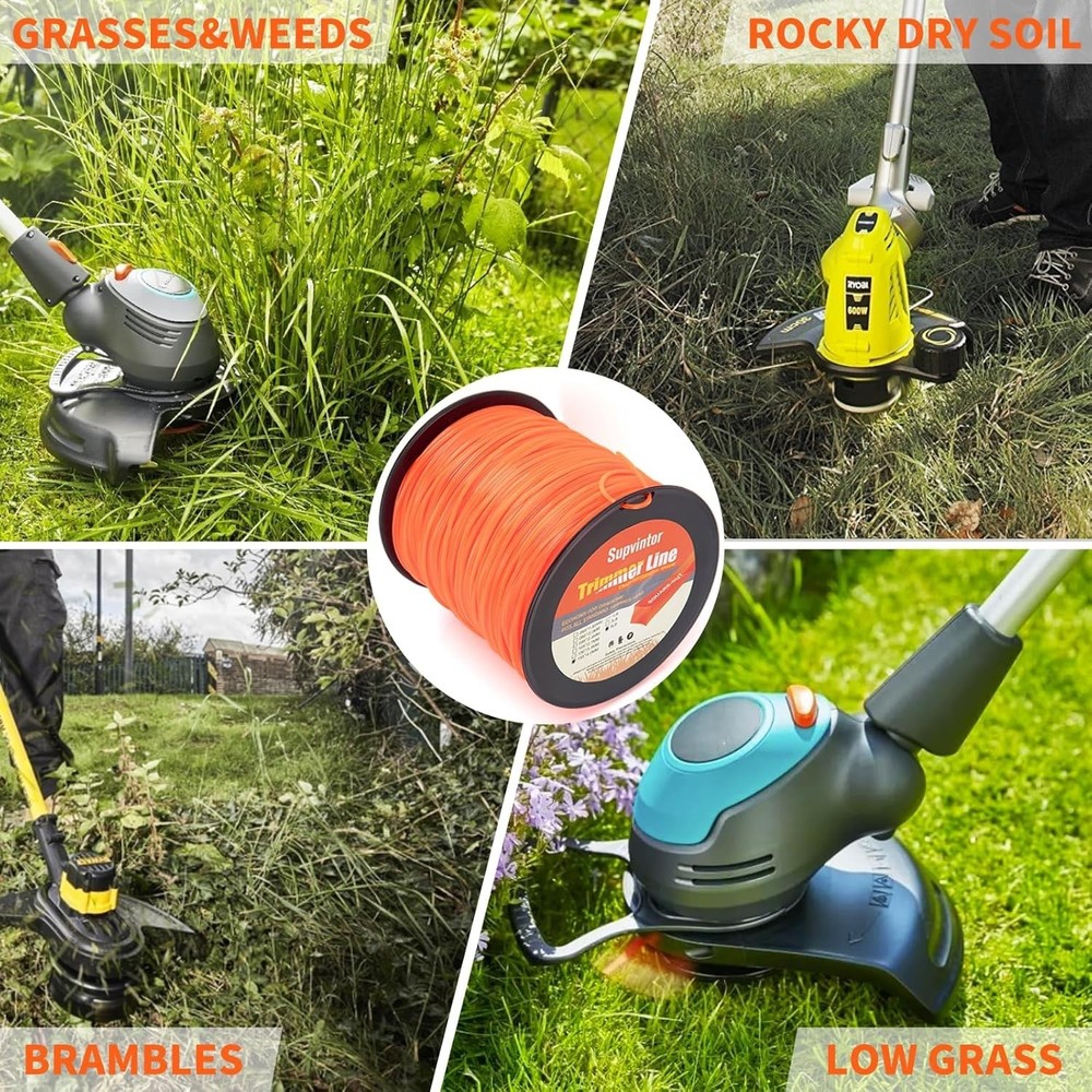 .155 Heavy Duty Square Trimmer Line 5LB - 478FT Commercial Weed Wacker String