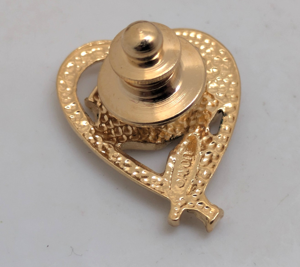 American Flag Heart AVON Lapel Pin