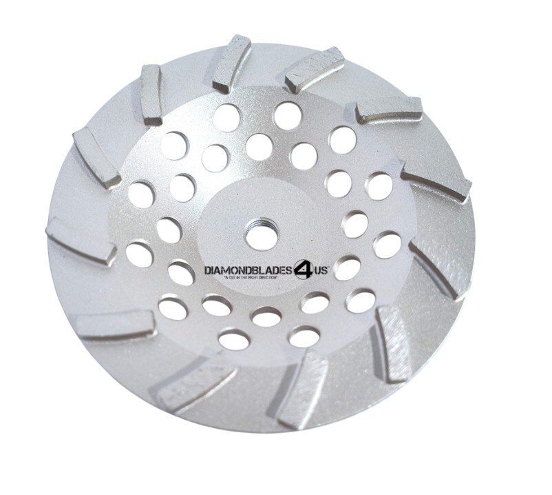 7" Turbo Diamond Cup Grinding Wheel Surface prep 12 seg threaded