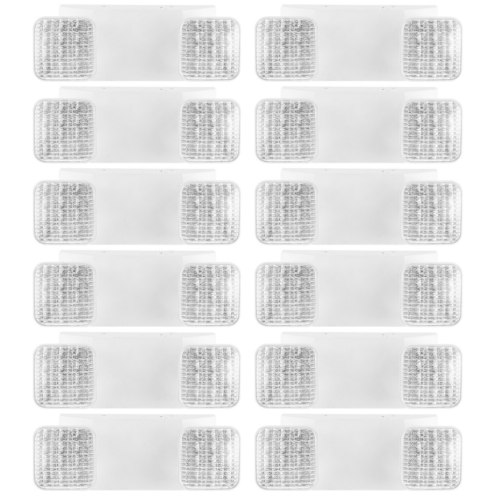 12PACK LED Emergency Exit Light Adjustable Dual Head Lamp with Battery Backup UL
