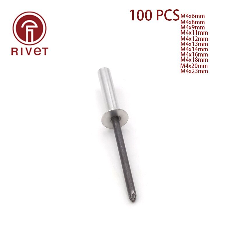 DIN 15974 100pcs M4 Countersunk Head Closed End Blind Rivet Sealed Water Air
