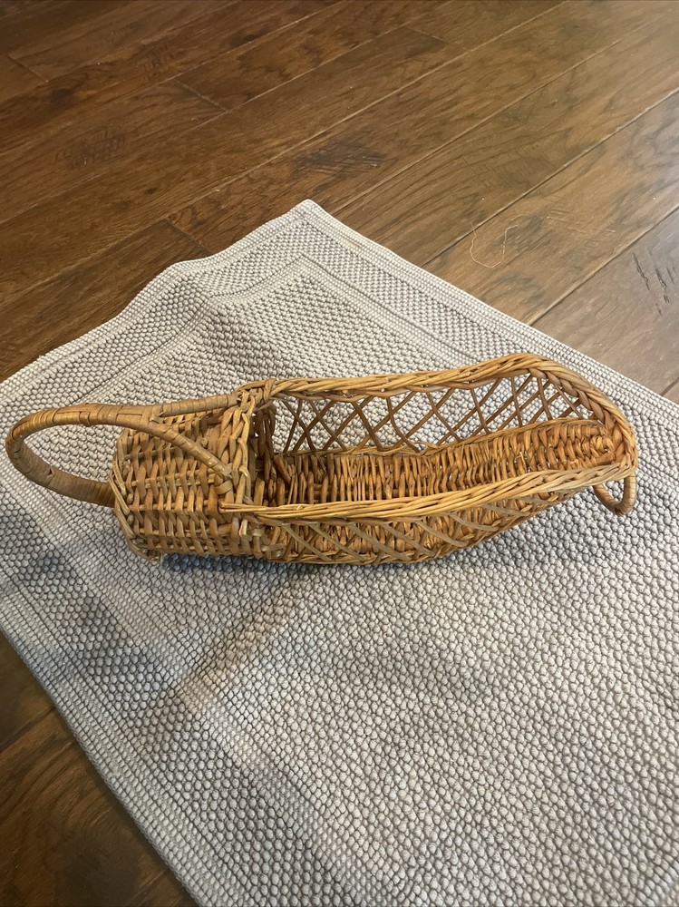 vintage wicker wine pourer