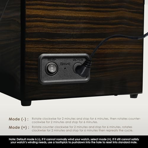 Watch Winder for Automatic Watches, Wood Shell Piano Finish Automatic Rotating