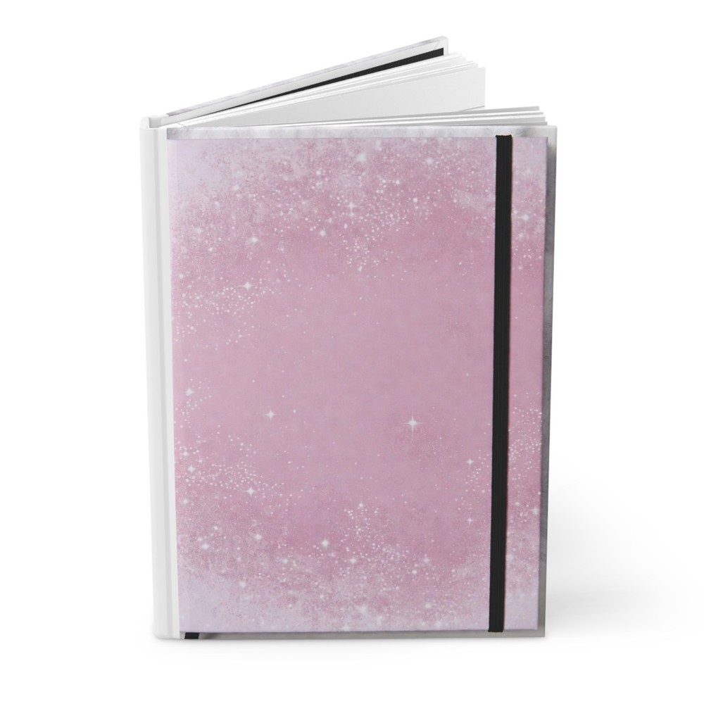 Pink Sparkle Galaxy Hardcover Journal | Starry Pastel Notebook