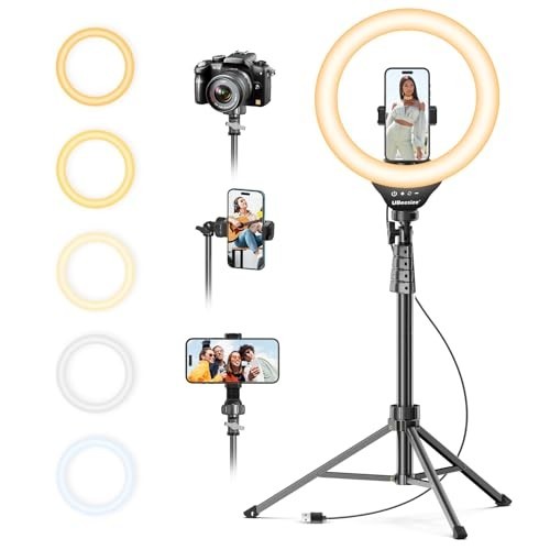 UBeesize 12'' LED Ring Light with 62'' Tripod Stand, Selfie Ring Light for Video