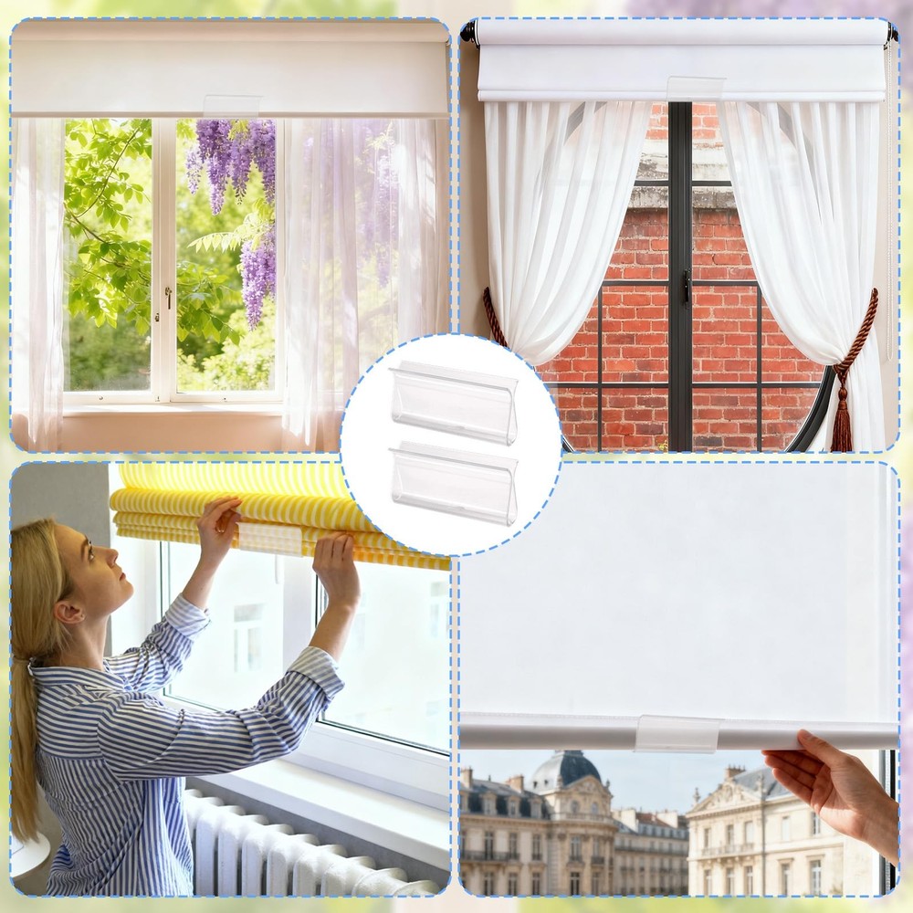 8pcs Roller Window Shades Pulls, Plastic Transparent Roller Window Shade Pull...