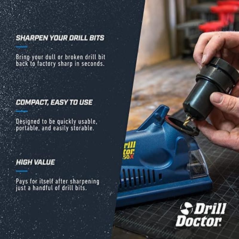 350X Drill Bit Sharpener Industrial Design Made in Oregon Easy 2-Step Sharpening