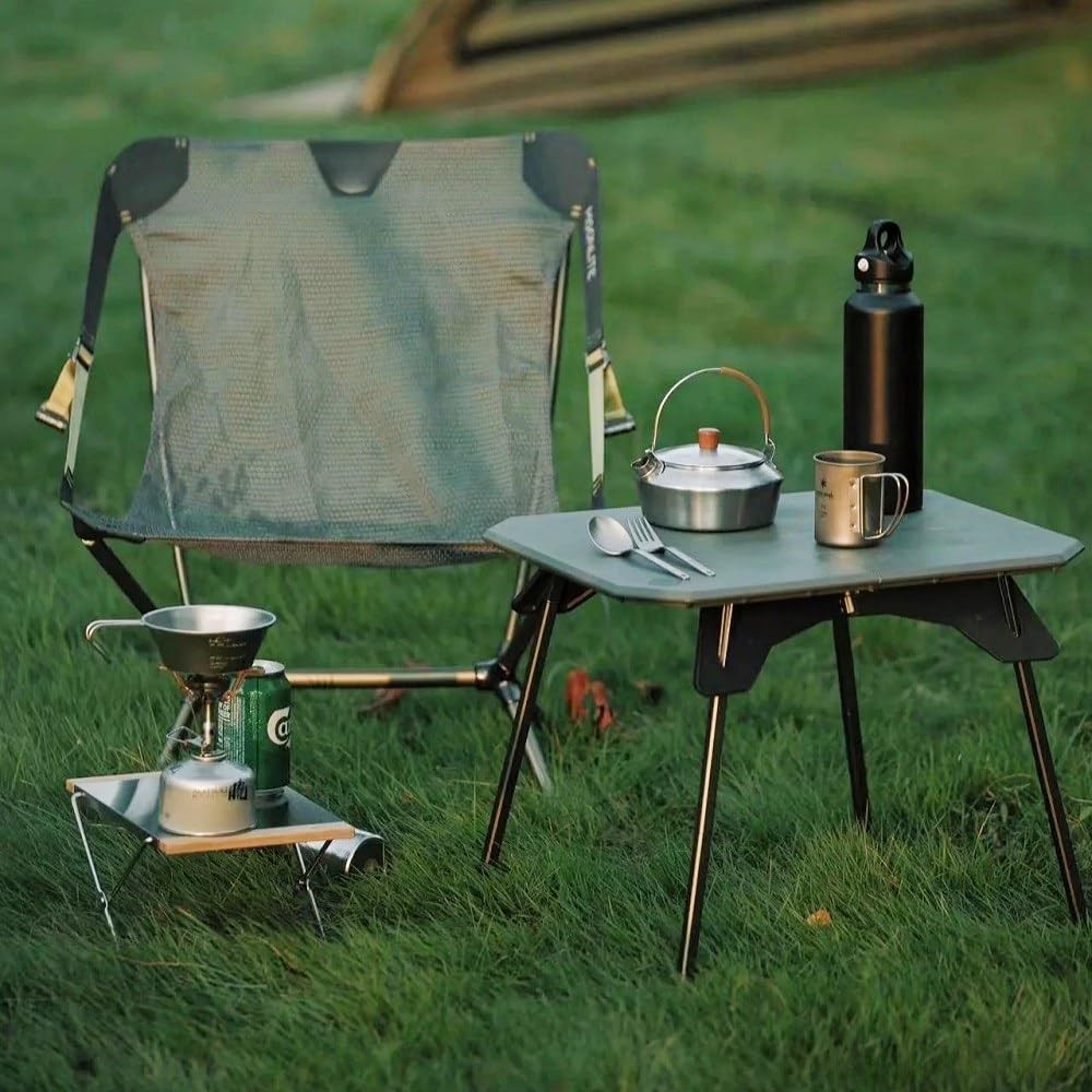 Folding Camping Table,Outdoor Small Portable Aluminum Camp Table with Backpac...
