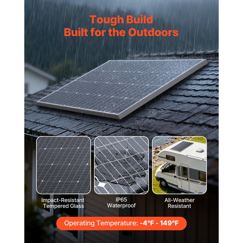 Uimoso 100W Monocrystalline Solar Panel High-Efficiency PV Module