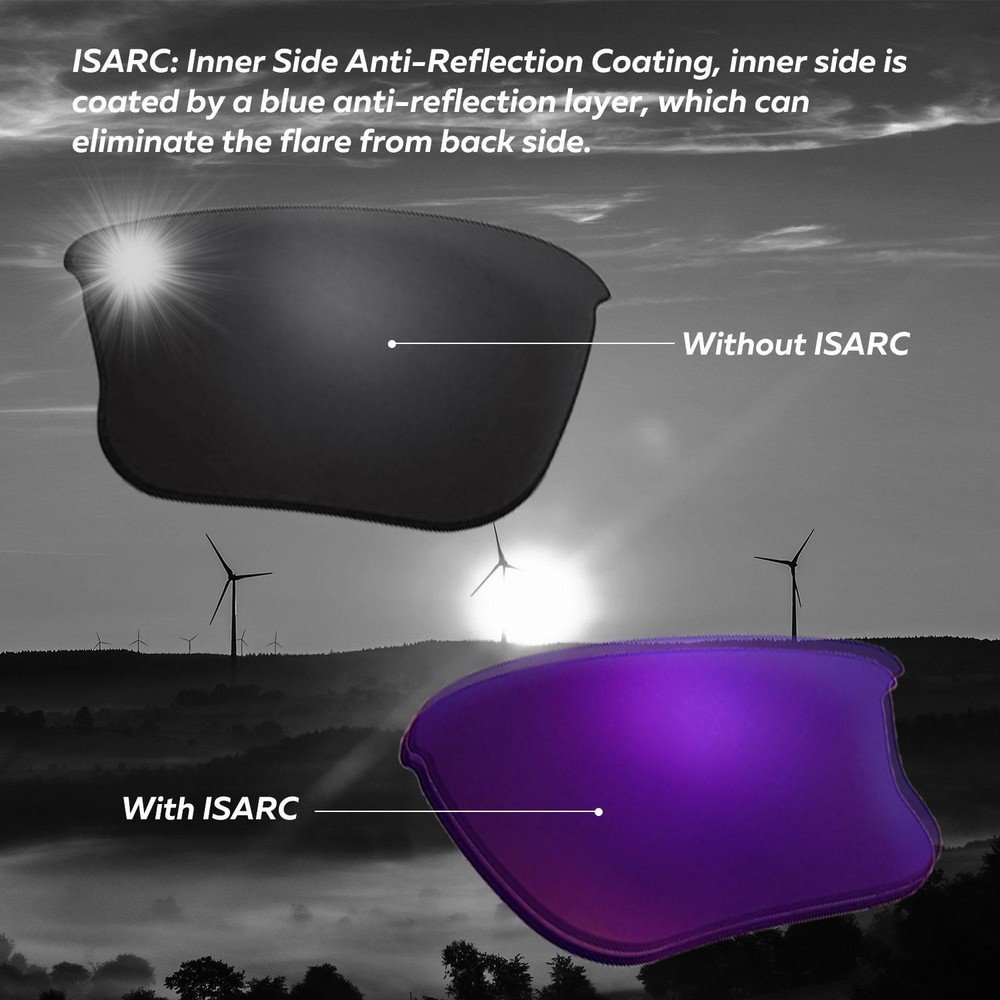 Walleva Black ISARC Polarized Replacement Lenses For Oakley Flak Jacket XLJ