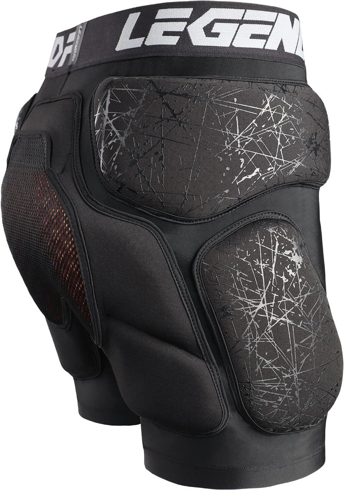 Protective Padded Impact Shorts for Snowboard Ski Medium, Drawstring Black