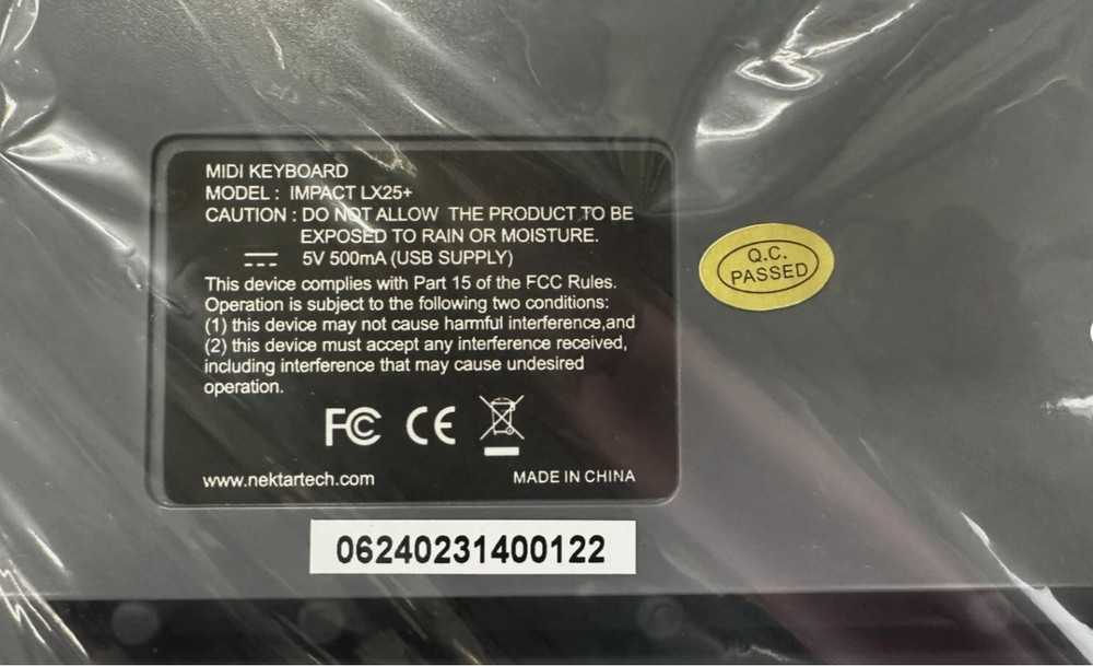 Nektar Impact LX25+ Programmable 25-Key USB MIDI Keyboard Controller Black