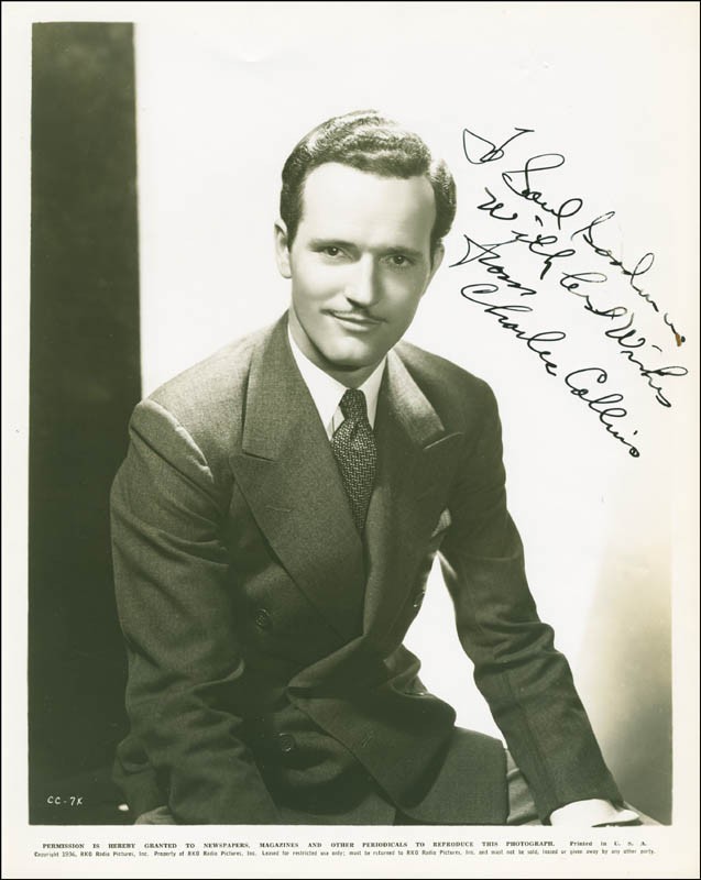 CHARLES COLLINS - INSCRIBED PHOTOGRAPH SIGNED CIRCA 1936