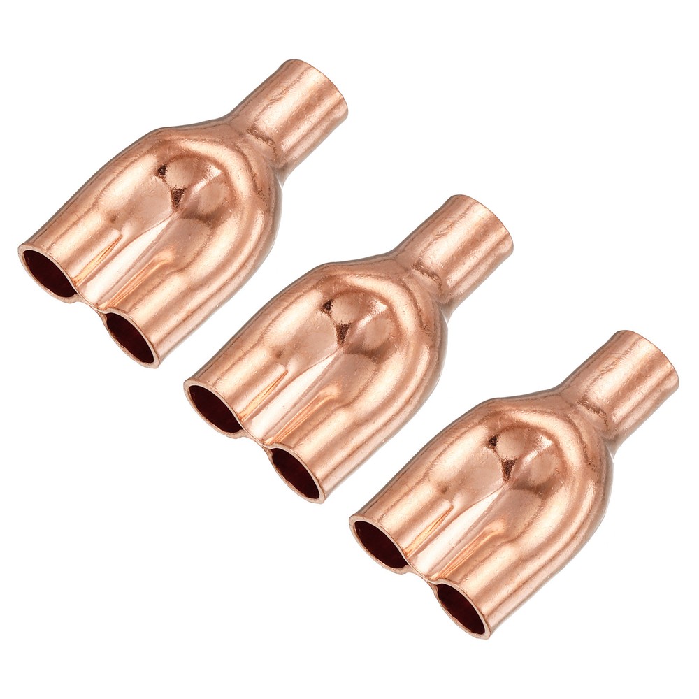 3pc Tee Y Type Copper Fitting Welding Joint Split Union Intersection 1/4 Inch ID