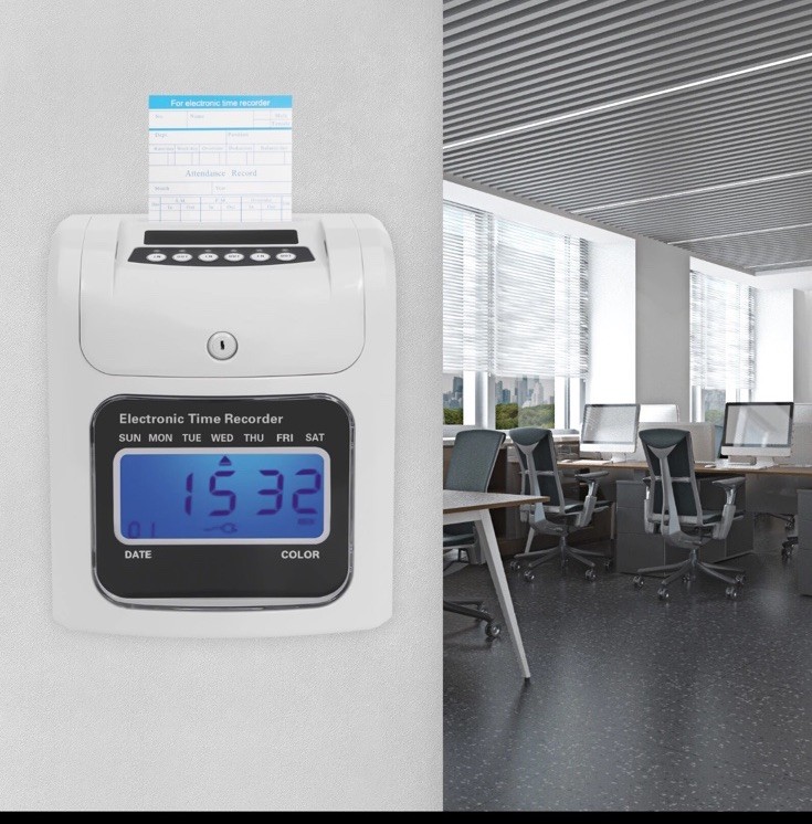 LCD Scanner Employee Attendance Machine Time Clock Staff Check In Out Machine