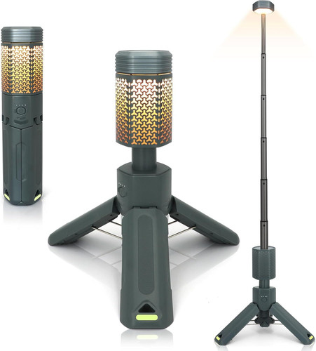 Telescopic Camping Lights,Portable Lantern with Storage Light Gray