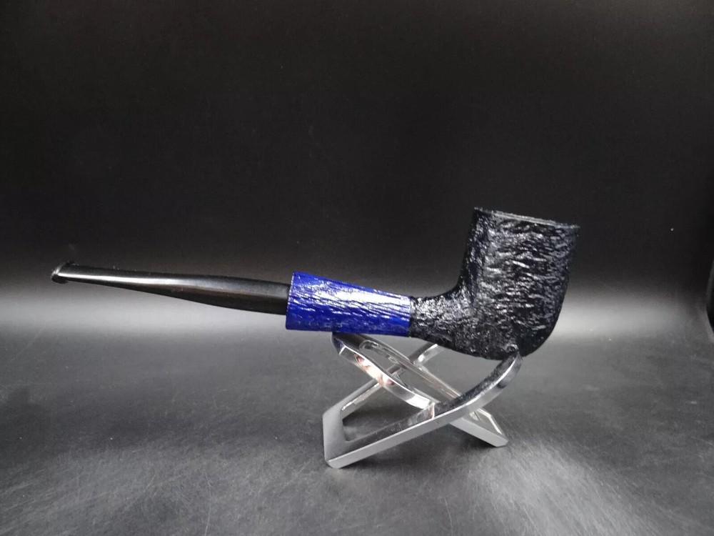 TURKIEWICZ BLACK OAK MORTAR HAND MADE BLACK & BLUE BILLIARD PIPE ST