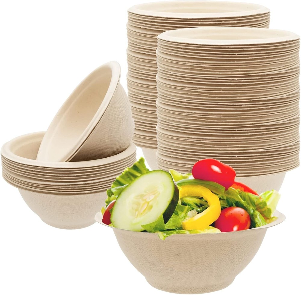 Compostable Paper Bowls- 100 Pack