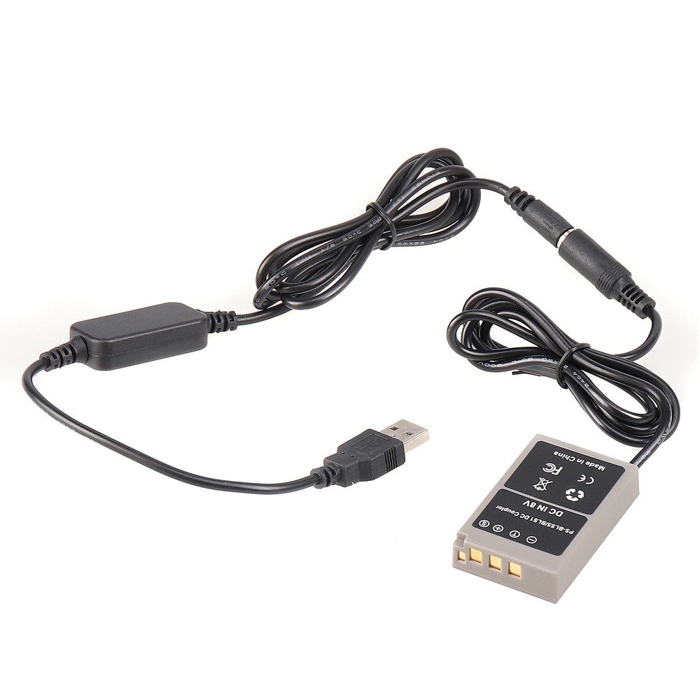 BLS-1 BLS-5 Dummy Battery DC Coupler+USB Cable for Olympus E-PL8 EPL-9 E-M10
