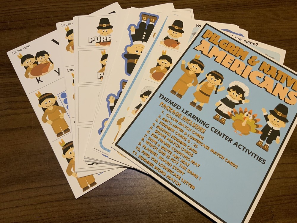 PIlgrams & Native Americans - THEMED Learning Activities Package- LAMINATED