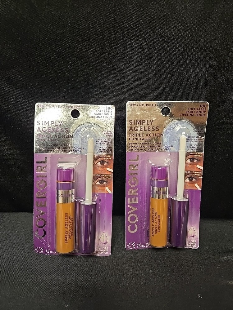2pc Lot Simply Ageless Triple Action Concealer Hyaluronic Complex 380 Soft Sable