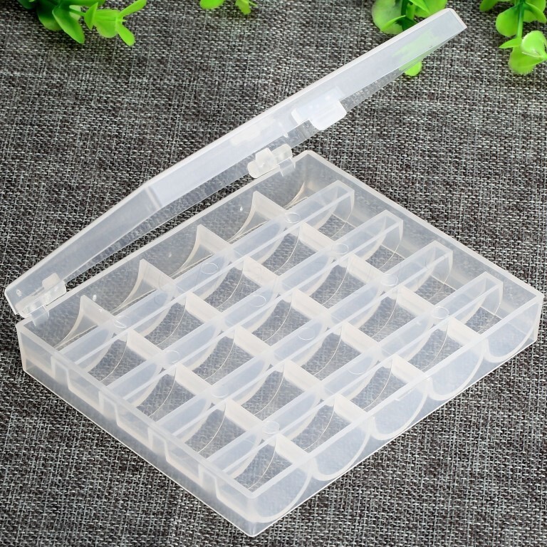 25 Slots Bead Bobbin cell Box Clear Plastic Organizer Containers Case