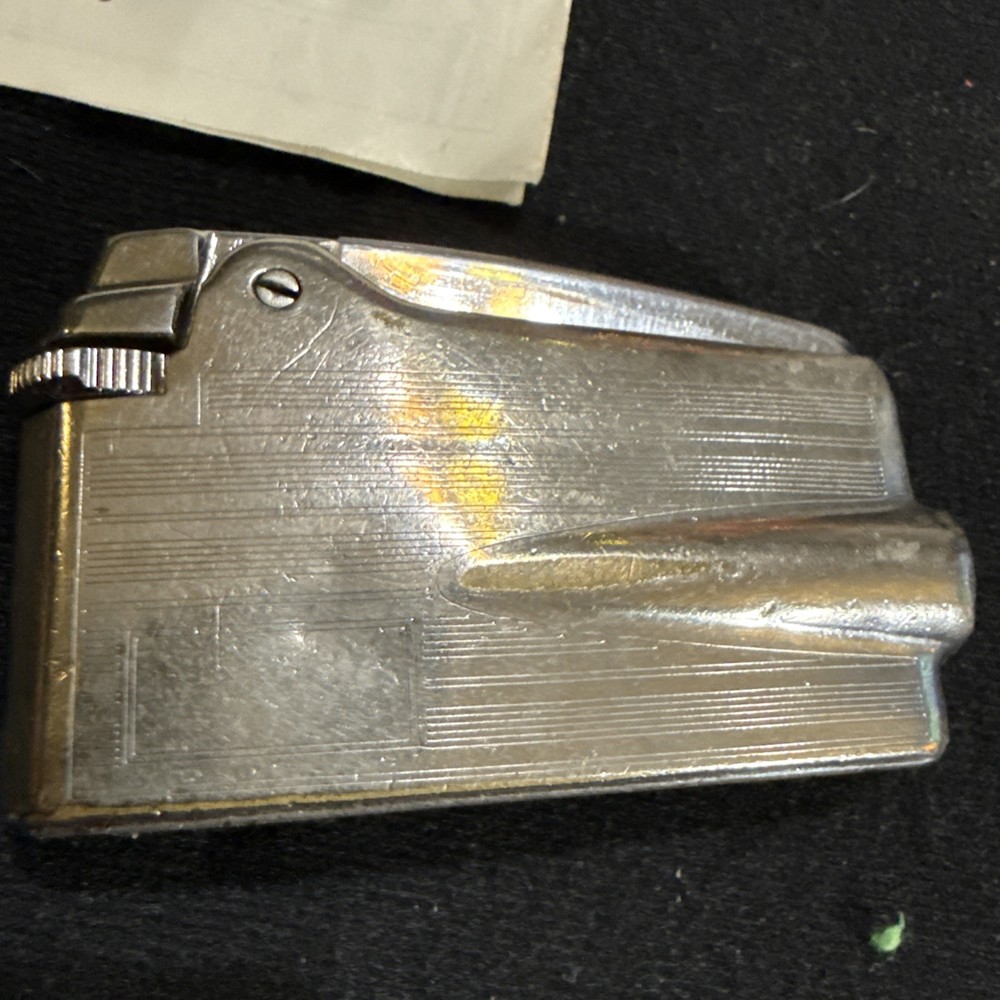 Vintage Ronson Varaflame Silver Chrome Butane Lighter Complete Untested