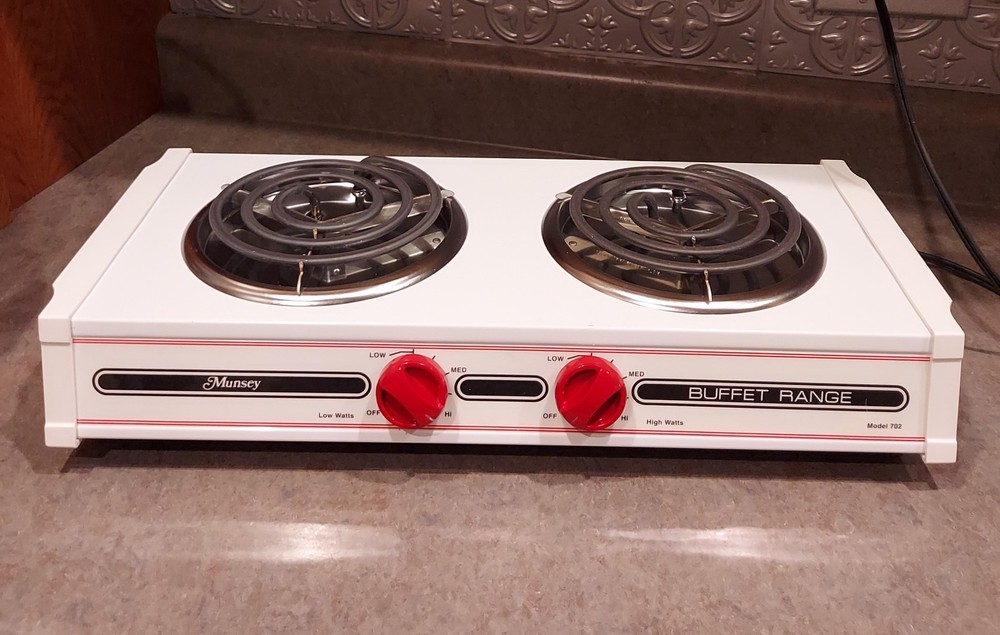Buffet Range Plus By Munsey Model 702 Portable Tabletop 2 Burner Original Box