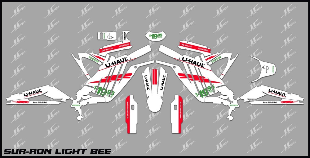 SUR-RON LIGHT BEE GRAPHICS KIT DECALS THICK AND HIGH GLOSS