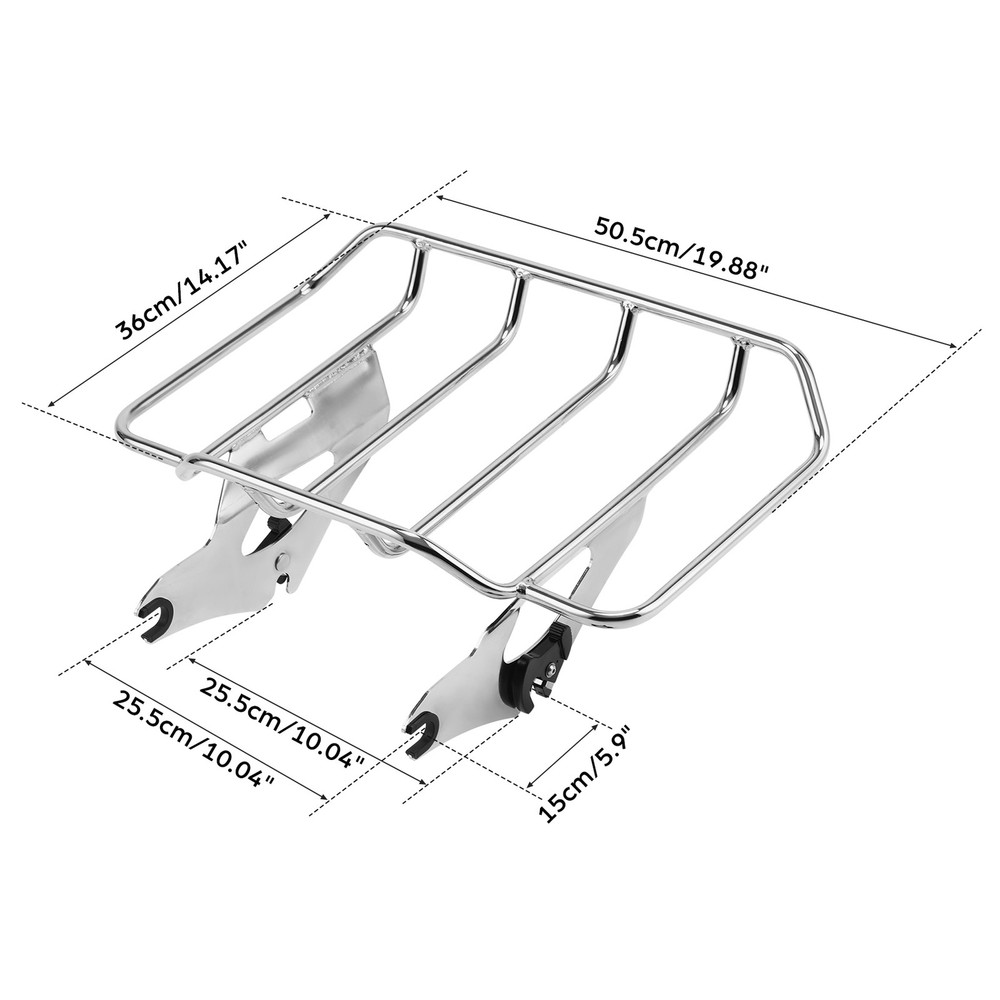 Chrome Quick Release Luggage Rack Fits For Harley Electra Road Glide 2014-2025