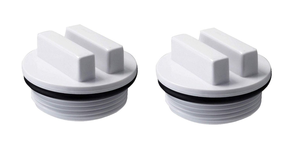 ATIE 1.5" Threaded Pool Spa Return Line Winterizing Plug & Filter Drain White