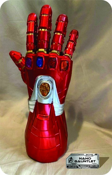 CUSTOM AVENGERS ENDGAME NANO GAUNTLET DISPLAY PLACARD PROP