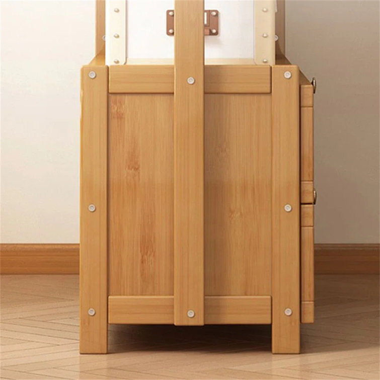 Bamboo Garment Rack with Shelves & Hooks – Freestanding Wardrobe Organizer