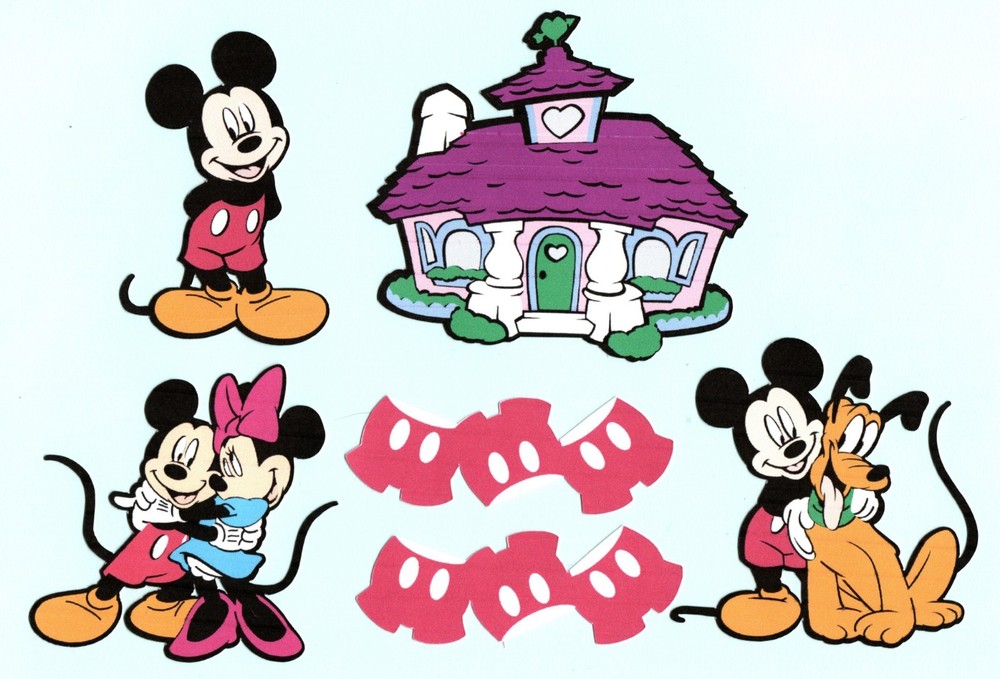 Mickey Mouse Die Cut Set, 7 pcs. -  Mickey Mouse Scrapbook Page Die Cuts,Printed