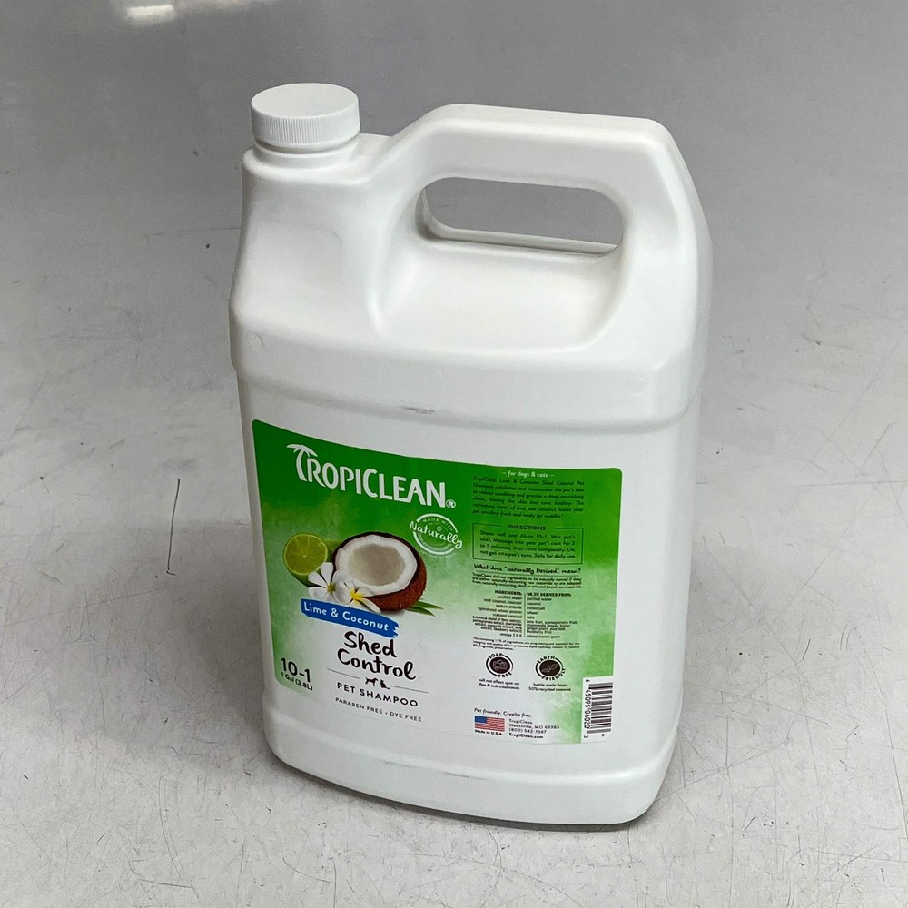 TROPICLEAN Lime & Coconut Shed Control Shampoo for Pets Naturally Derived 1 Gal