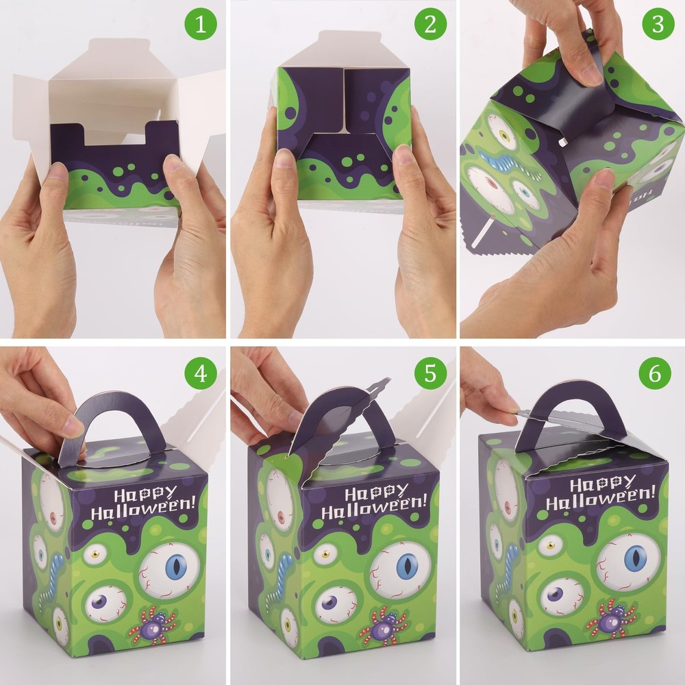 50Pcs Cupcake Boxes Halloween Single Cupcake Boxes With Handle Clear Window I...