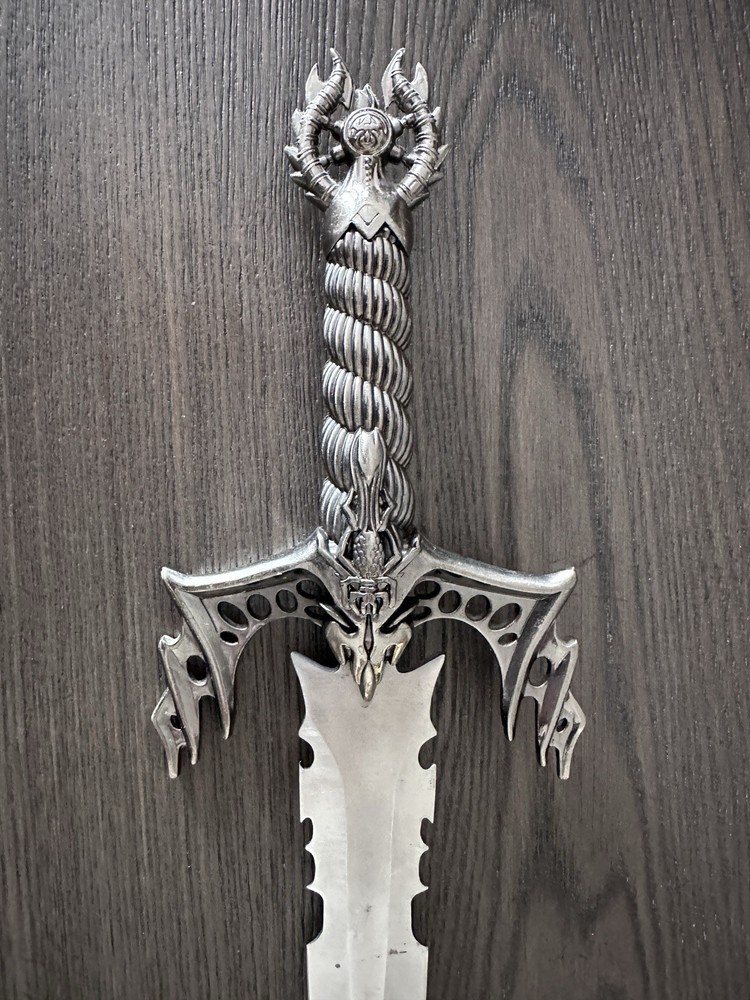 Fantasy Dragon Dagger Metal Handle & Blade Silver with Display Stand