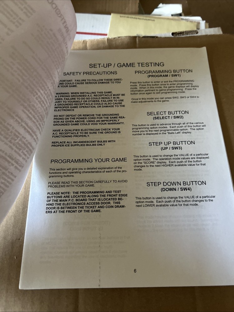 Dunk N Alien Ice With Schematics Arcade Game Manual