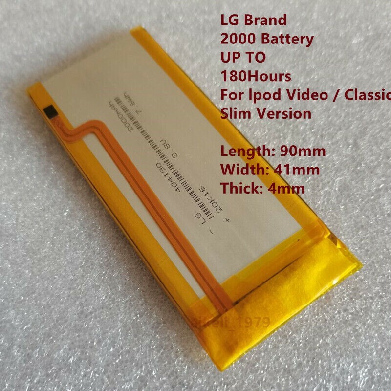 LG 2000mAh Battery Upgrade replacement for iPod Classic & Video Thin