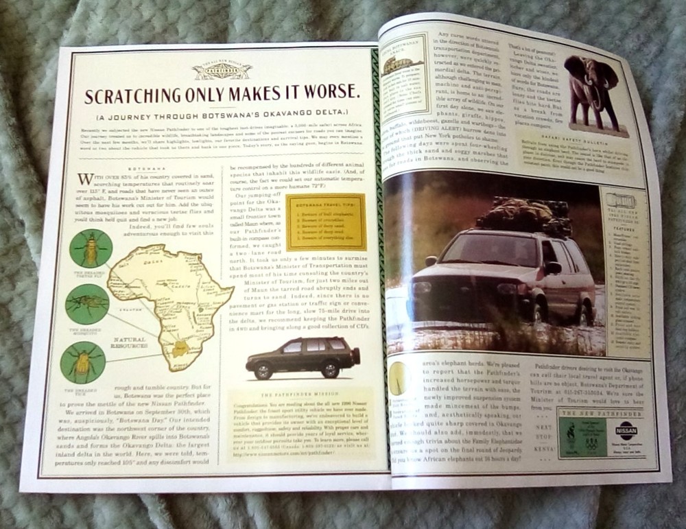 1996 Nissan Pathfinder 3 Page Print Ad