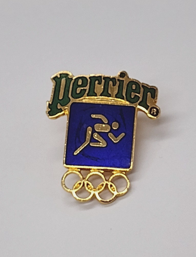 PERRIER Sponsor Olympics Running Event Lapel Pin